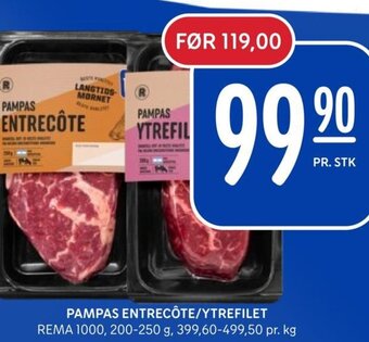 Rema 1000 PAMPAS ENTRECÔTE/YTREFILET tilbud