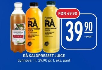 Rema 1000 RÅ KALDPRESSET JUICE Synnøve tilbud