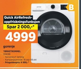 POWER Gorenje TØRKETROMMEL DNE8B tilbud