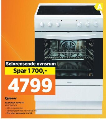 POWER GRAM KERAMISK KOMFYR tilbud