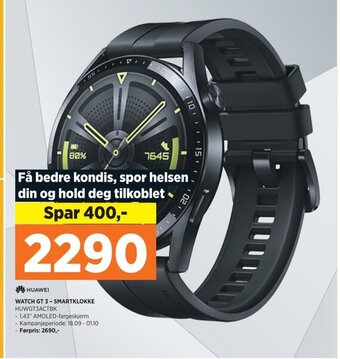 POWER HUAWEI WATCH GT 3-SMARTKLOKKE tilbud