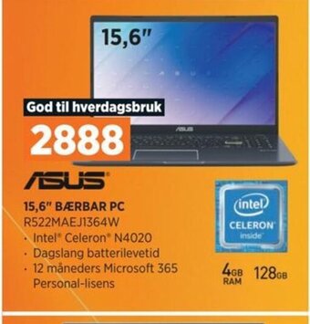 POWER ASUS 15,6" BÆRBAR PC tilbud