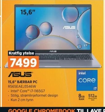 POWER Asus 15,6" BÆRBAR PC R565EAEJ3546W tilbud
