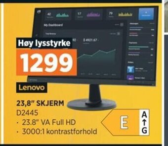 POWER Lenovo 23,8" SKJERM D2445 tilbud