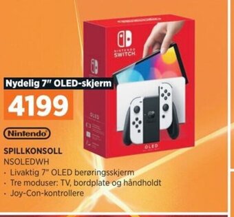 POWER Nintendo SPILLKONSOLL NSOLEDWH tilbud