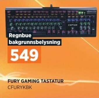 POWER FURY GAMING TASTATUR CFURYKBK tilbud