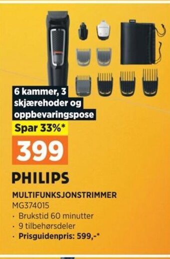 POWER PHILIPS MULTIFUNKSJONSTRIMMER tilbud