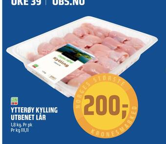 Coop Obs Ytterøy kylling utbenet lår tilbud