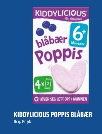 Coop Obs Kiddylicious poppis blåbær tilbud