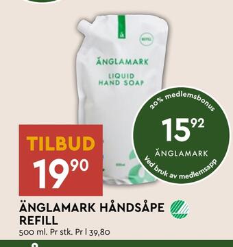 Coop Mega Änglamark håndsåpe refill tilbud