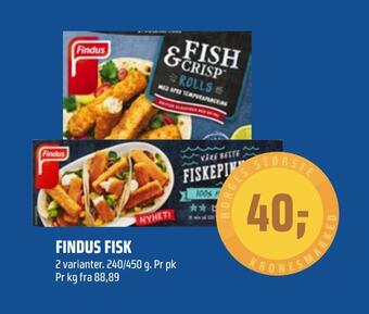 Coop Obs Findus fisk tilbud