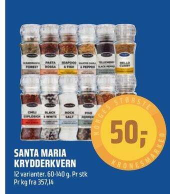 Coop Obs Santa maria krydderkvern tilbud