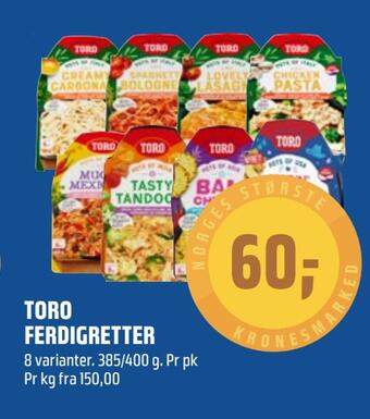 Coop Obs Toro ferdigretter tilbud