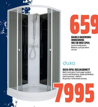 Coop Obs Duxa opal dusjkabinett tilbud