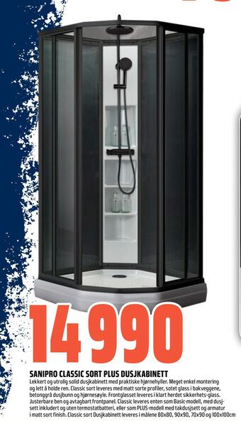 Coop Obs Sanipro classic sort plus dusjkabinett tilbud