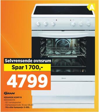 POWER Keramisk komfyr tilbud