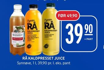 Rema 1000 Rå kaldpresset juice tilbud