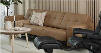 Bohus Ella 3 seter sofa i paloma hud taupe tilbud