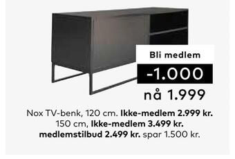 Skeidar Nox tv-benk tilbud