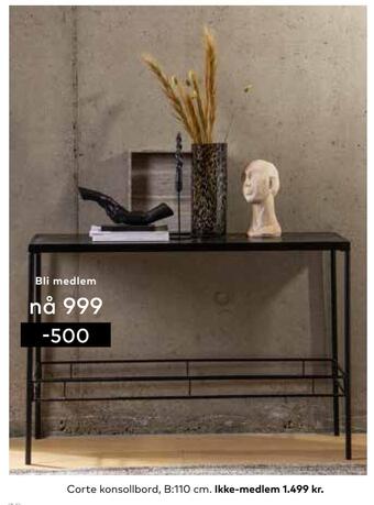 Skeidar Corte konsollbord tilbud