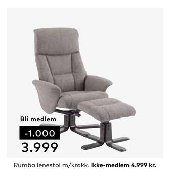 Skeidar Rumba lenestol m/krakk tilbud
