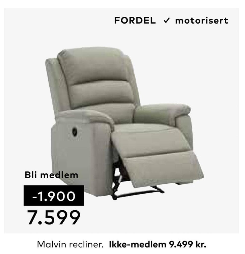 Malvin recliner tilbud hos Skeidar