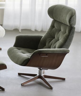 Bohus Hvilestol med pikering i tekstil trapani olive tilbud