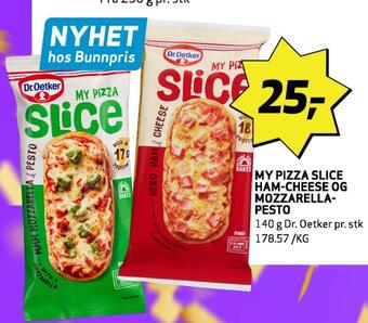 Bunnpris My pizza slice ham-cheese og mozzarellapesto tilbud