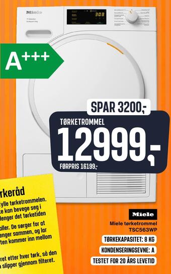 Skousen Miele tørketrommel tsc563wp tilbud