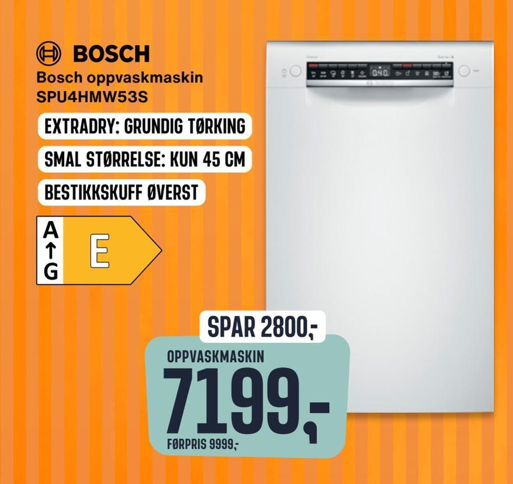 Skousen Bosch oppvaskmaskin spu4hmw53s tilbud