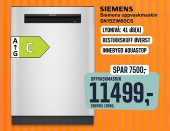 Skousen Siemens oppvaskmaskin sn15zw80cs tilbud