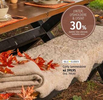 Nille Curly lammeskinn tilbud