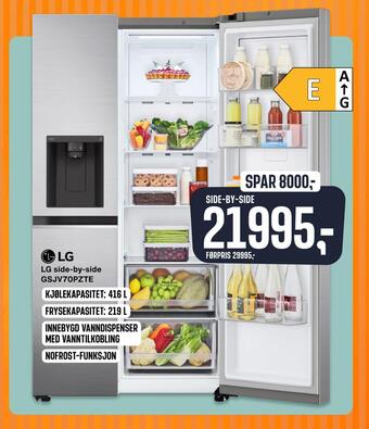 Skousen Lg side-by-side gsjv70pzte tilbud