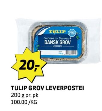 Bunnpris Tulip grov leverpostei tilbud