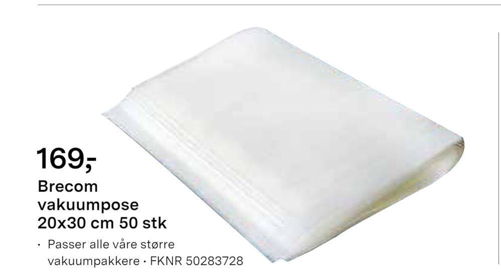 Felleskjøpet Brecom vakuumpose 20x30 cm 50 stk tilbud