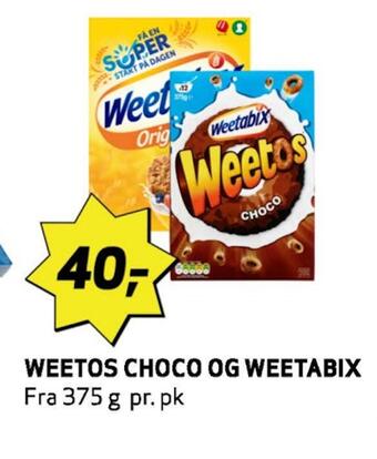 Bunnpris Weetos choco og weetabix tilbud