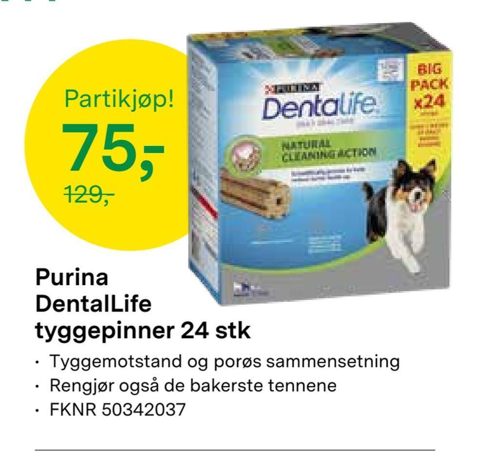 Felleskjøpet Purina dentallife tyggepinner 24 stk tilbud