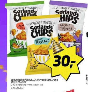 Bunnpris Sørlandschips chips tilbud
