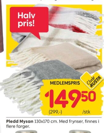 Rusta Ukjent pledd tilbud