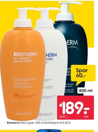 Rusta Biotherm bodylotion tilbud