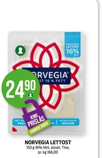 Kiwi Norvegia skiveost tilbud