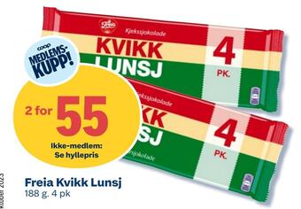 Coop Extra Freia kvikk lunsj tilbud