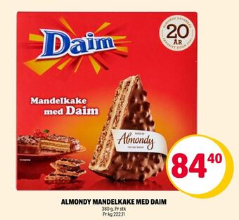 Coop Extra Almondy mandelkake med daim tilbud