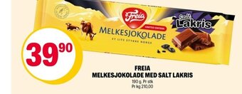 Coop Extra FREIA MELKESJOKOLADE MED SALT LAKRIS tilbud