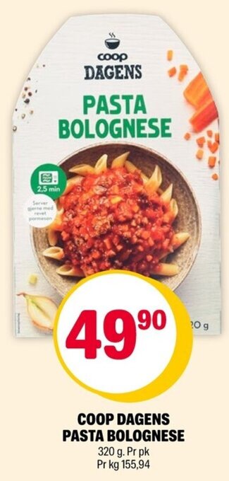 Coop Extra COOP DAGENS PASTA BOLOGNESE tilbud