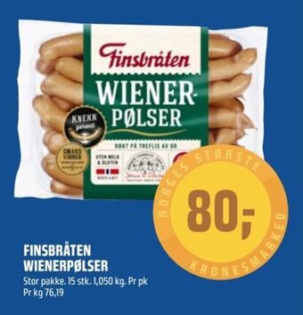 Coop Obs FINSBRÅTEN WIENERPØLSER tilbud