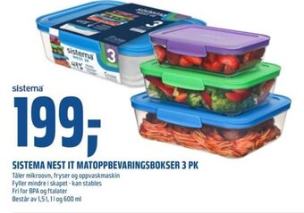 Coop Obs SISTEMA NEST IT MATOPPBEVARINGSBOKSER 3 PK tilbud