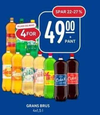 Rema 1000 GRANS BRUS 4x1,5L tilbud