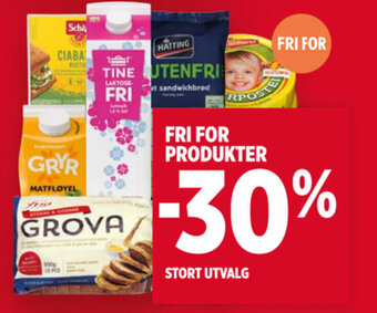 Meny FRI FOR PRODUKTER tilbud