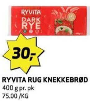 Bunnpris RYVITA RUG KNEKKEBRØD tilbud
